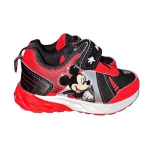 Red & Black Sz 7 Toddler Boy Mickey Mouse Shoes